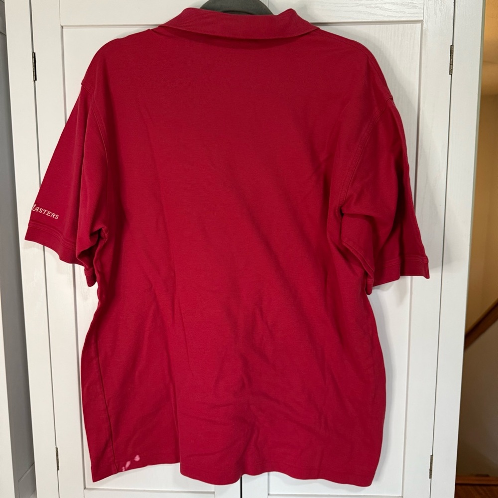 Masters Collection Men’s Polo Shirt L Red 100% Merc. Cotton Golf Masters Logo - Picture 3 of 5
